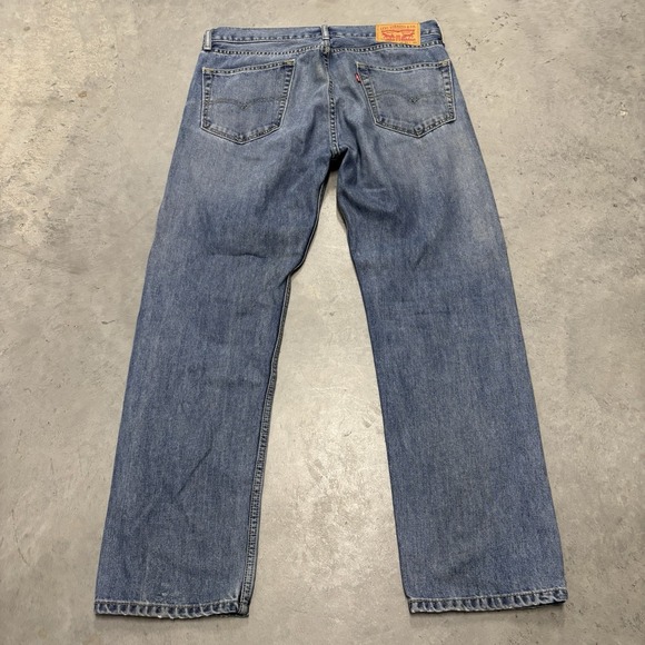 Levi's 505‎ Men Jeans 34x30 Blue Denim Straight Regular Fit Medium Wash Casual - Picture 2 of 7